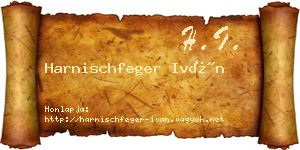 Harnischfeger Iván névjegykártya